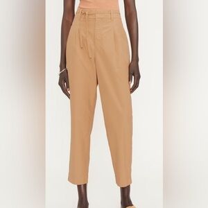 Everlane caramel the taper pleated pant 100% cotton neutral 0
